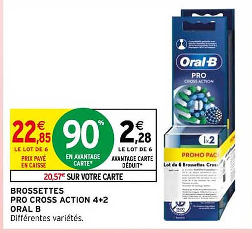 brossettes pro cross action 4+2 oral b