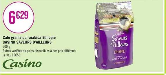 café grains pur arabica ethiopie casino saveurs d'ailleurs