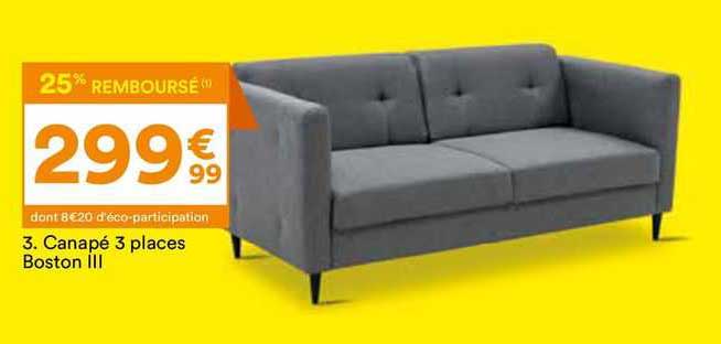 canapé 3 places boston iii