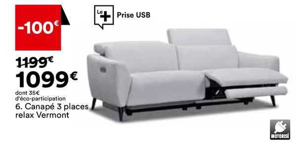Canapé 3 Places Relax Vermont