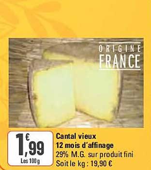 cantal vieux 12 mois d'affinage