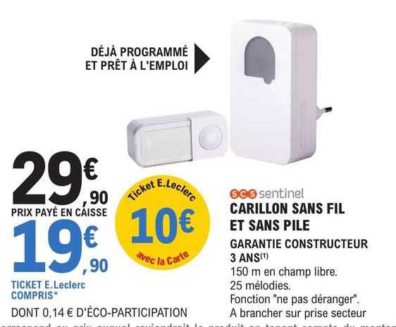 carillon sans fil et sans pile