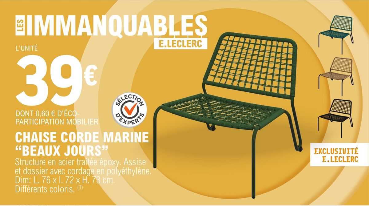 chaise corde marine "beaux jours"