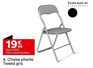 chaise pliante tweed gris