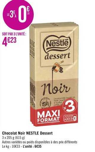 Chocolat Noir Nestlé Dessert