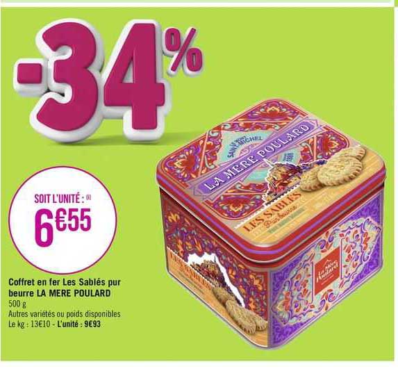 coffret en fer les sablés pur beurre  la mere poulard