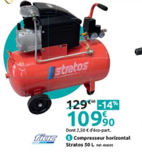 compresseur horizontal stratos 50 l fiac