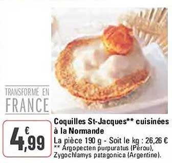 coquilles st-jacques cuisinées à la normande