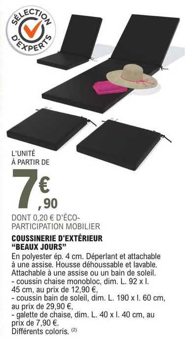 coussinerie d'extérieur "beaux jours"