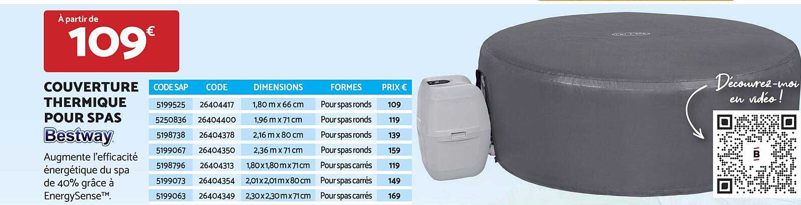 couverture thermique pour spas bestway