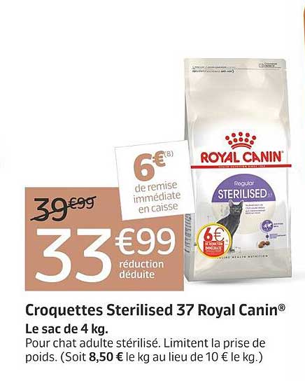 croquettes sterilised 37 royal canin