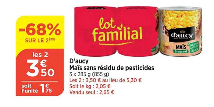 d'aucy maïs sans résidu de pesticides