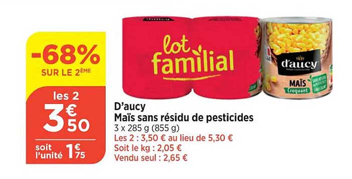d'aucy maïs sans résidu de pesticides