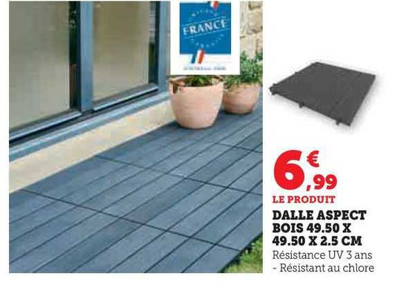 dalle aspect bois 49.50 x 49.50 x 2.5 cm