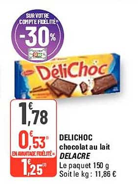 Delichoc Chocolat Au Lait Delacre