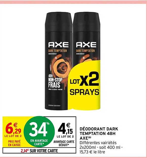 déodorant dark temptation 48h axe