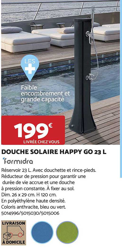 douche solaire happy go 23l formidra
