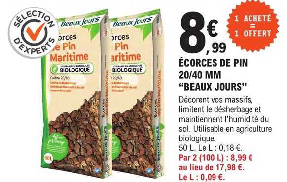 écorces de pin 20/40 mm "beaux jours"