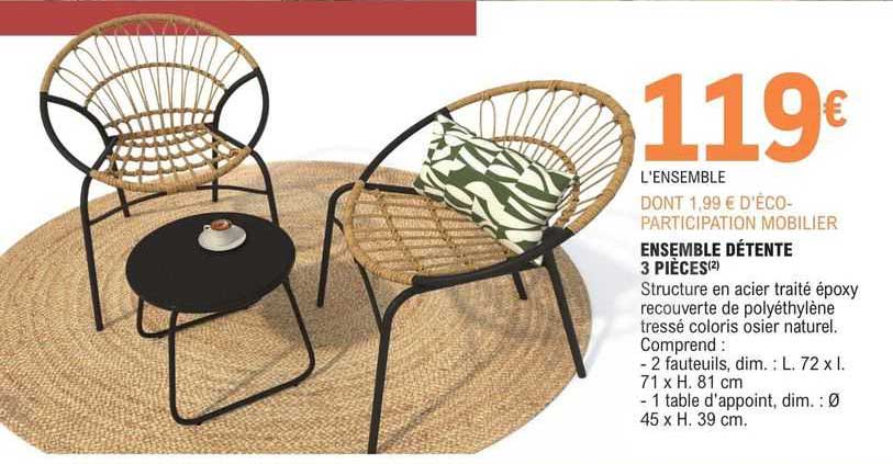 ensemble détente 3 pièces