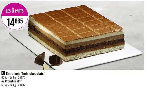 entremets trois chocolats ou croustillant