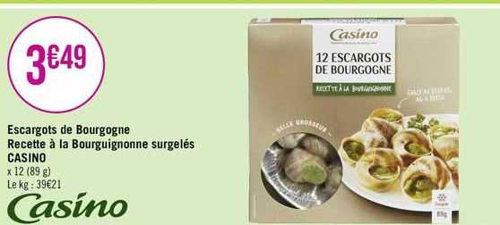 escargots de bourgogne recette à la bourguignonne surgelés casino