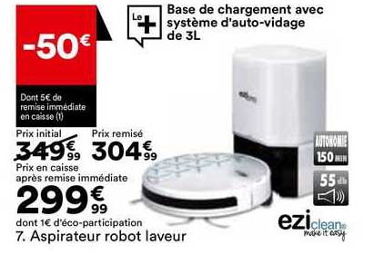 Eziclean Aspirateur Robot Laveur