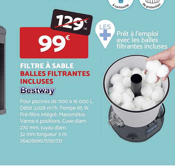 filtre à sable balles filtrantes incluses bestway