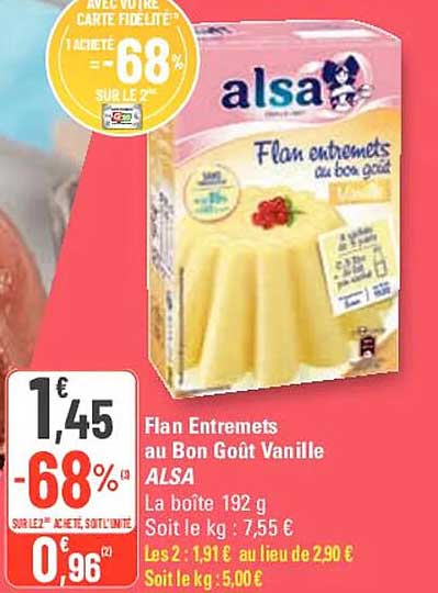 Flan Entremets Au Bon Goût Vanille Alsa