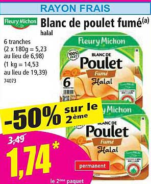 fleury michon blanc de poulet fumé