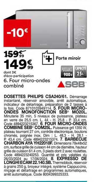 four micro-ondes combiné seb