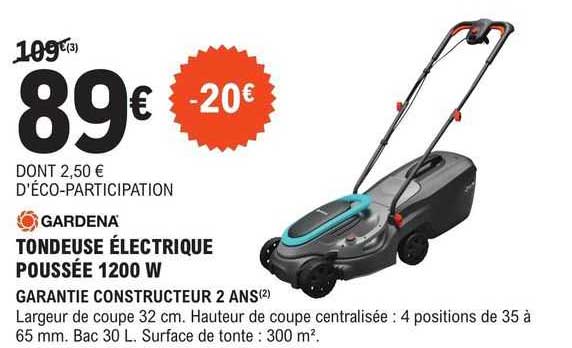 gardena tondeuse électrique poussée 1200 w
