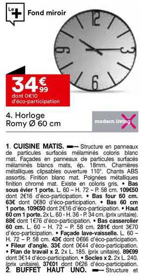 horloge romy ø 60 cm modern living