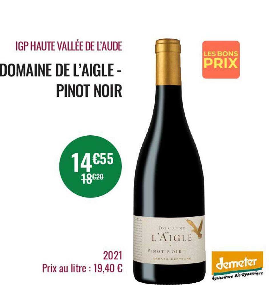 igp haute vallée de l'aude domaine de l'aigle - pinot noir 2021
