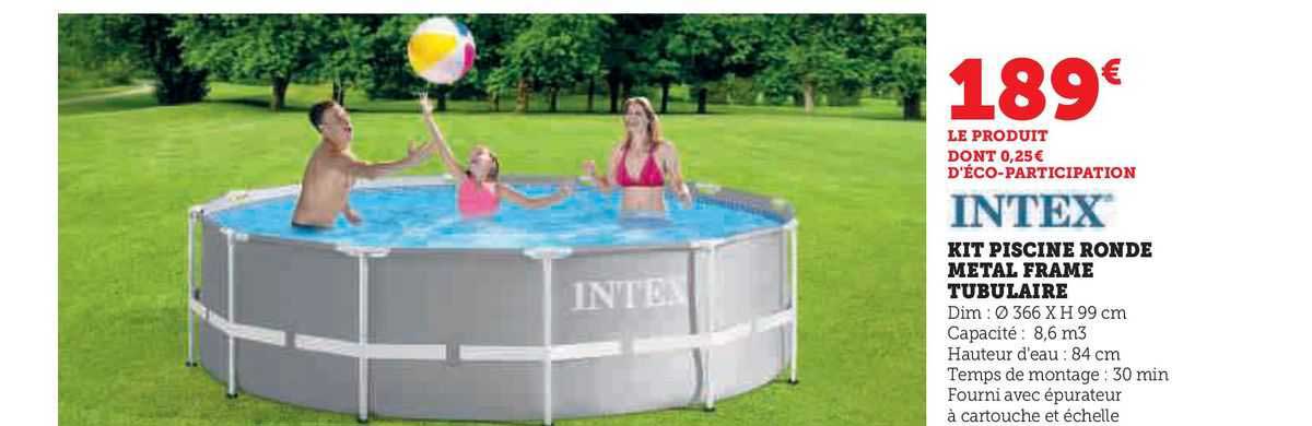 Kit Piscine Ronde Métal Frame Tubulaire Intex