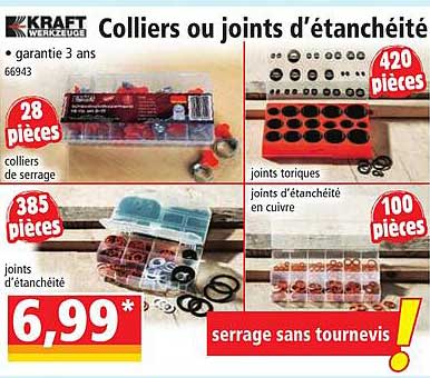 kraft werkzeuge colliers ou joints d'étanchéité