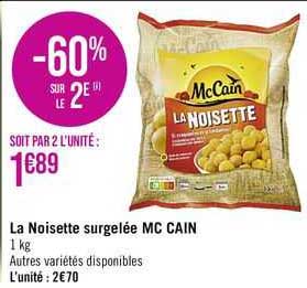 la noisette surgelée mc cain