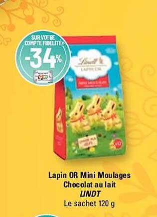 lapin or mini moulages chocolat au lait lindt