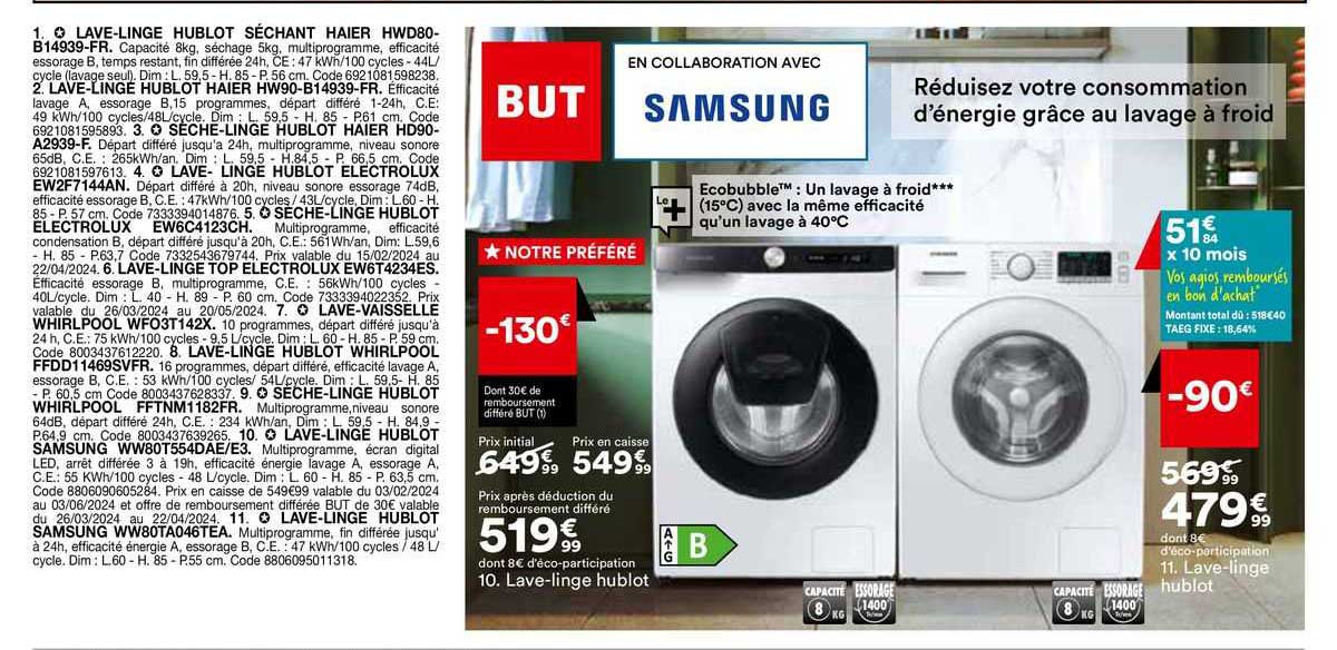lave-linge hublot samsung