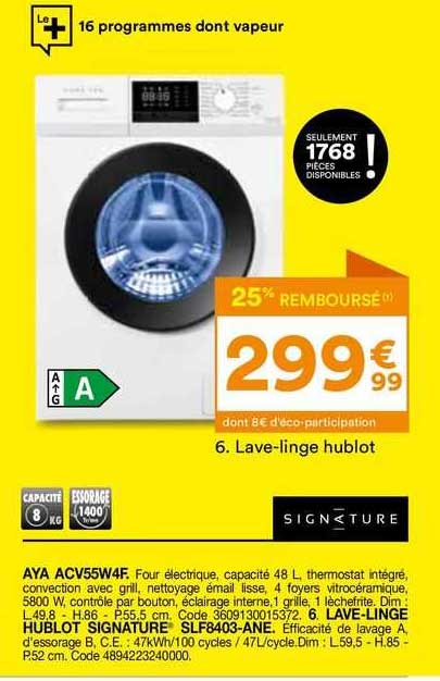 lave-linge hublot signature