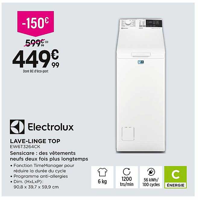 lave-linge top electrolux