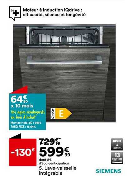 Lave-vaisselle Intégrable Siemens