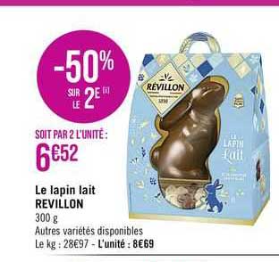 Le Lapin Lait Revillon -50% Sur Le 2e