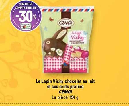 le lapin vichy chocolat au lait et ses œufs praliné cémoi