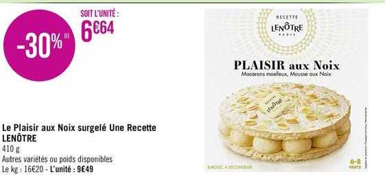 le plaisir aux noix surgelé une recette lenôtre