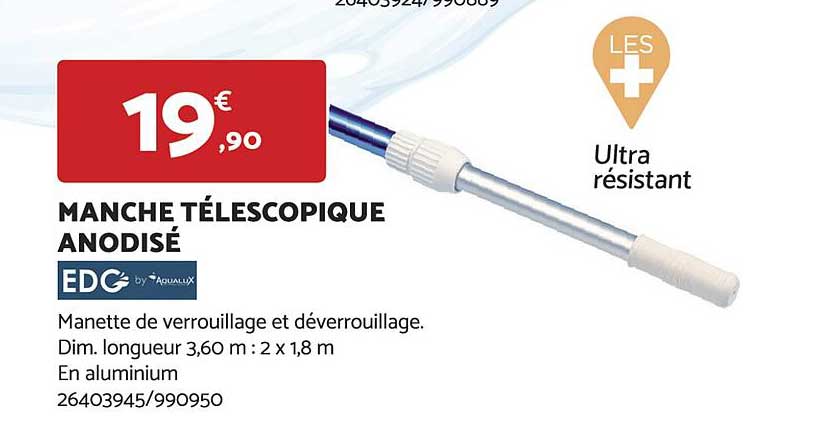 manche télescopique anodisé edg