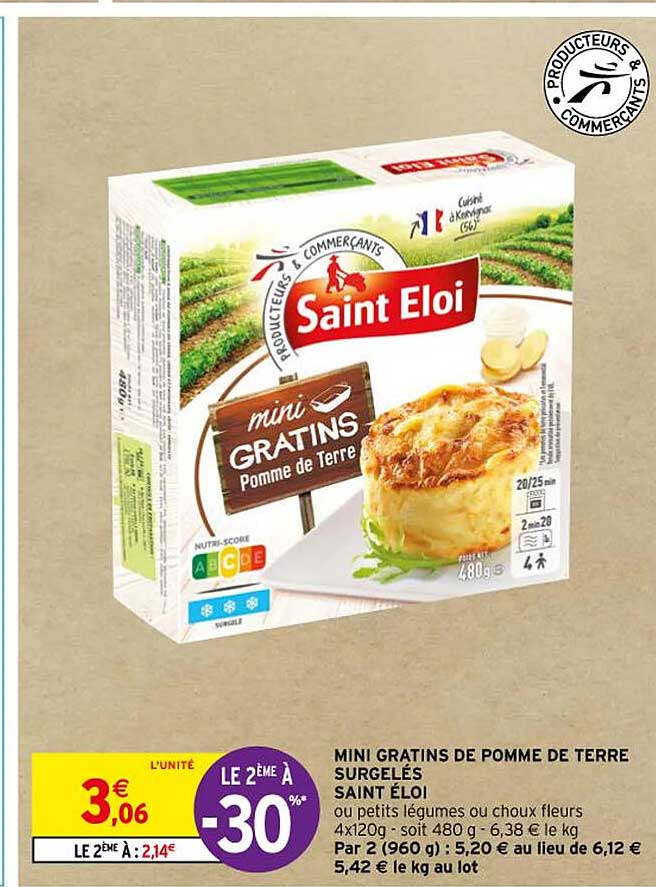 mini gratins de pomme de terre surgelés saint éloi