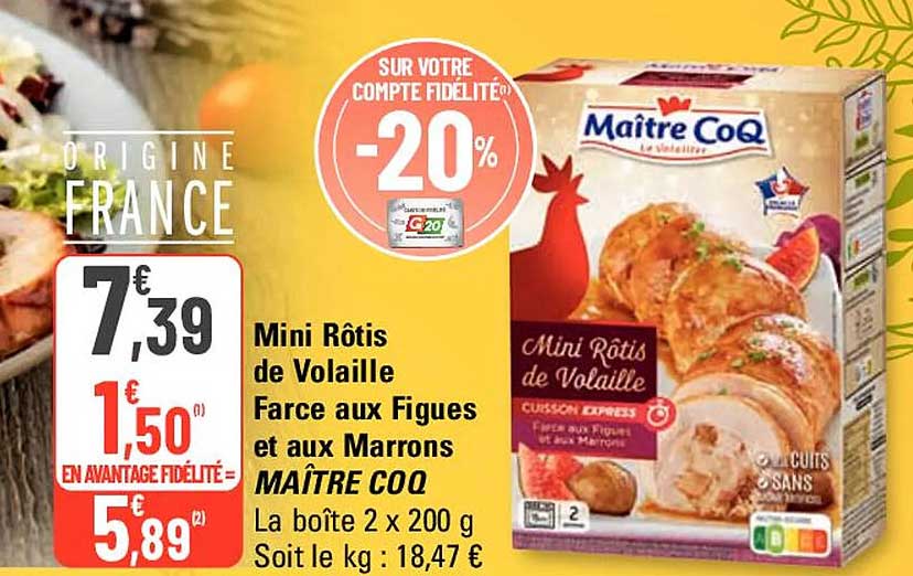 mini rôtis de volaille farce aux figues et aux marrons maître coq