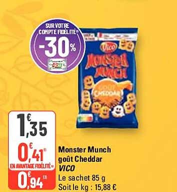 Monster Munch Goût Cheddar Vico