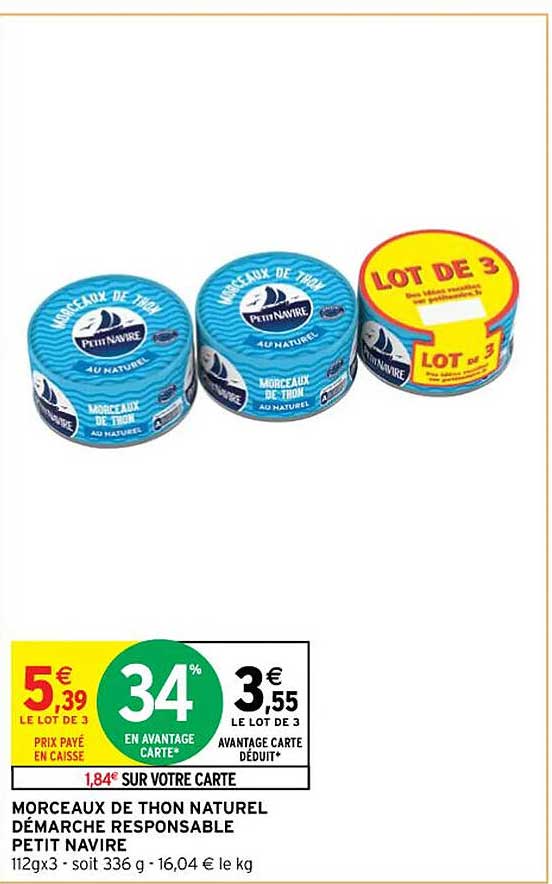 Morceaux De Thon Naturel Démarche Responsable Petit Navire