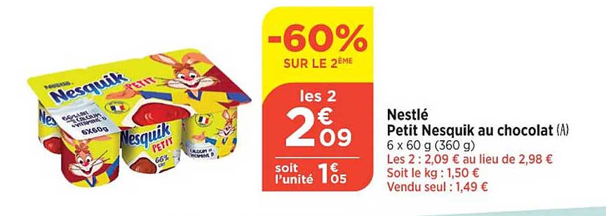 Nestlé Petit Nesquik Au Chocolat